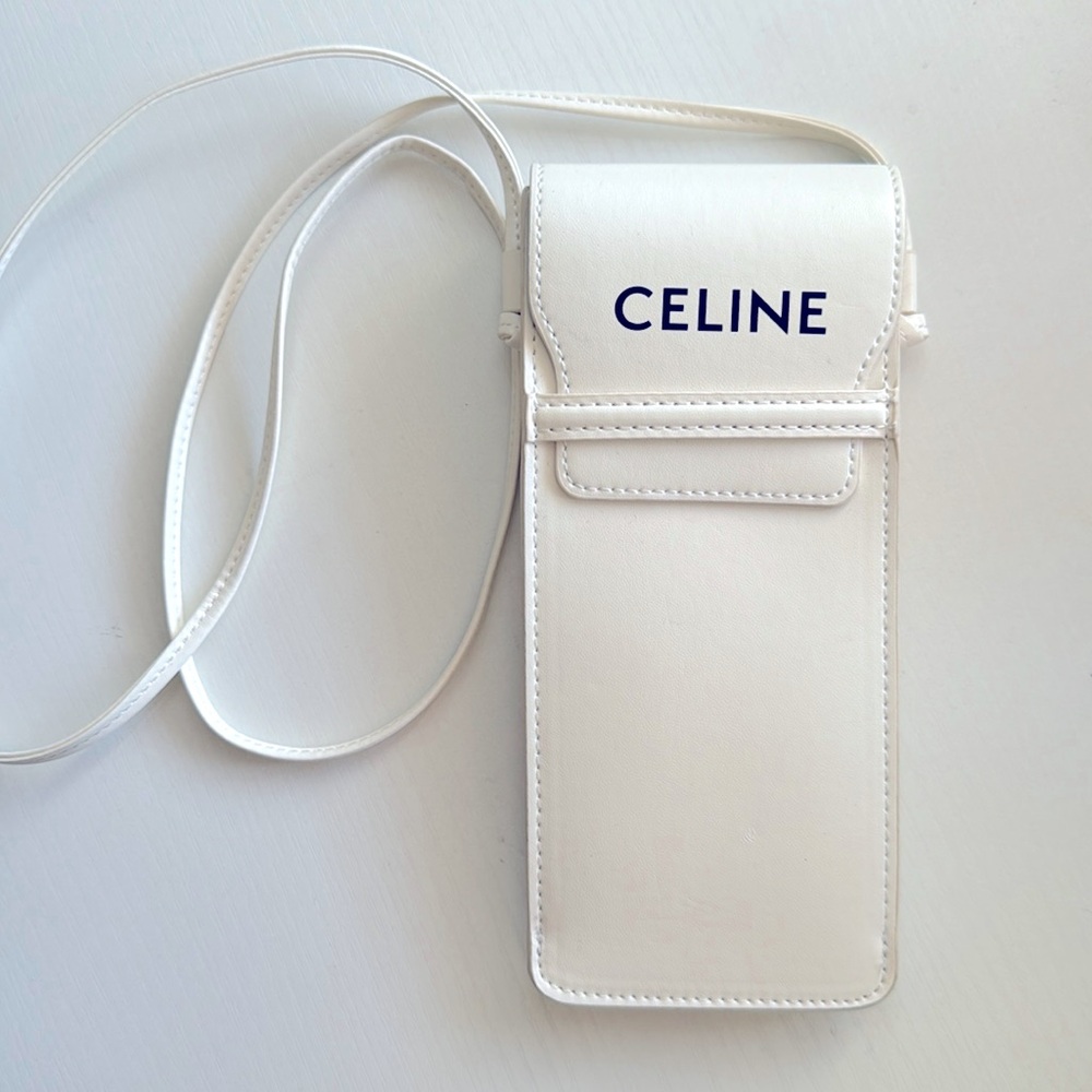 CELINE white sunglasses case pouch